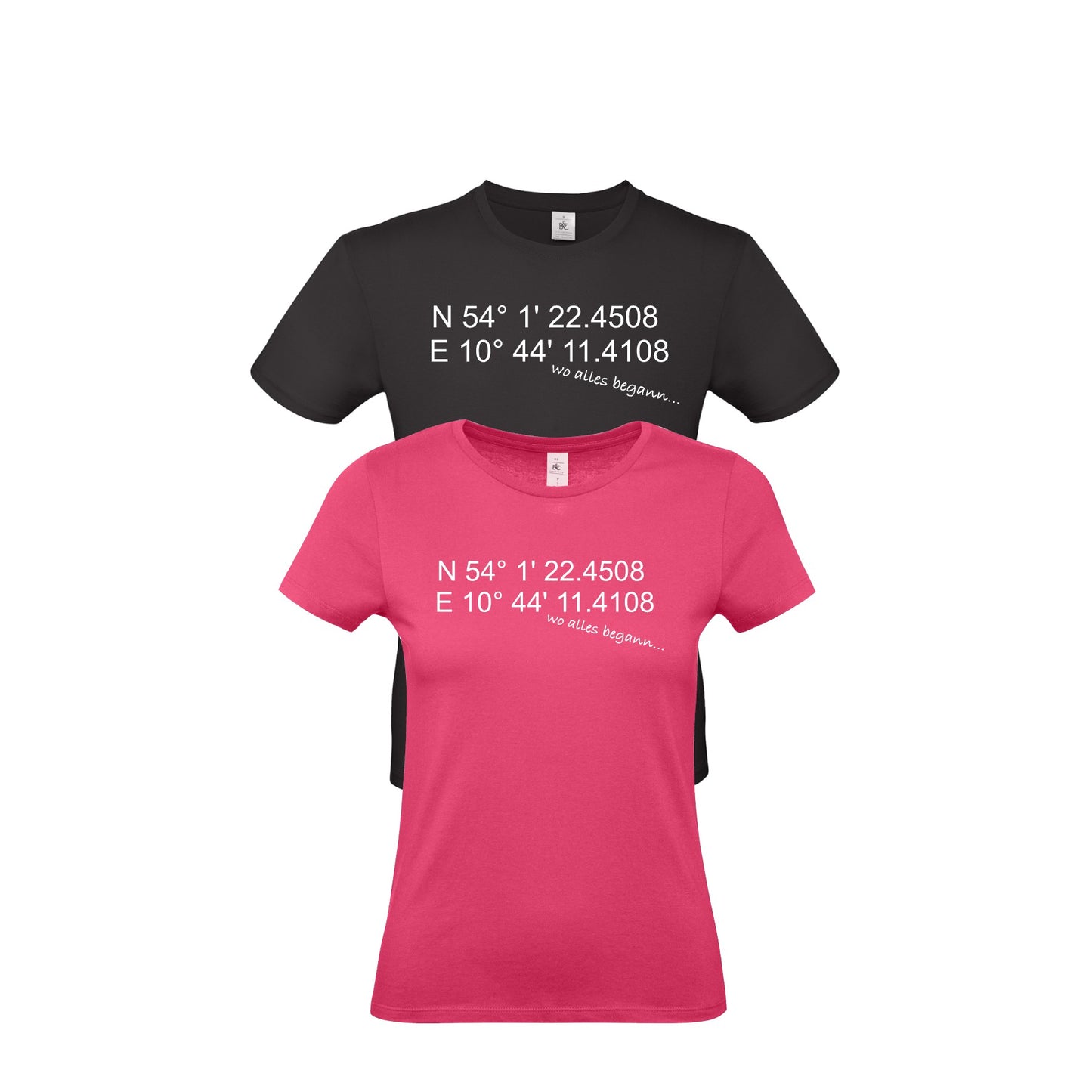 Bundle-Angebot Paar T-Shirts "Wo alles begann..." individuell