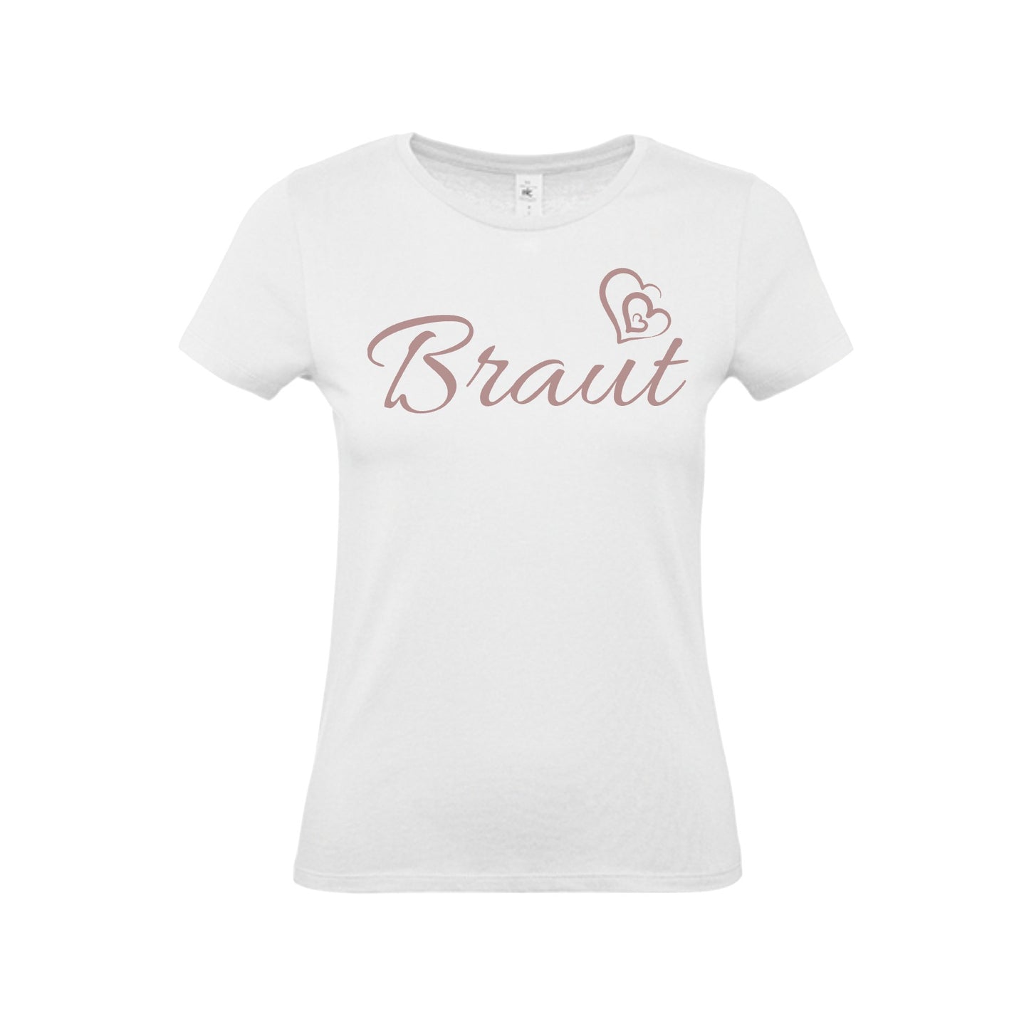 Damen T-Shirt JGA "Braut mit Herzen"