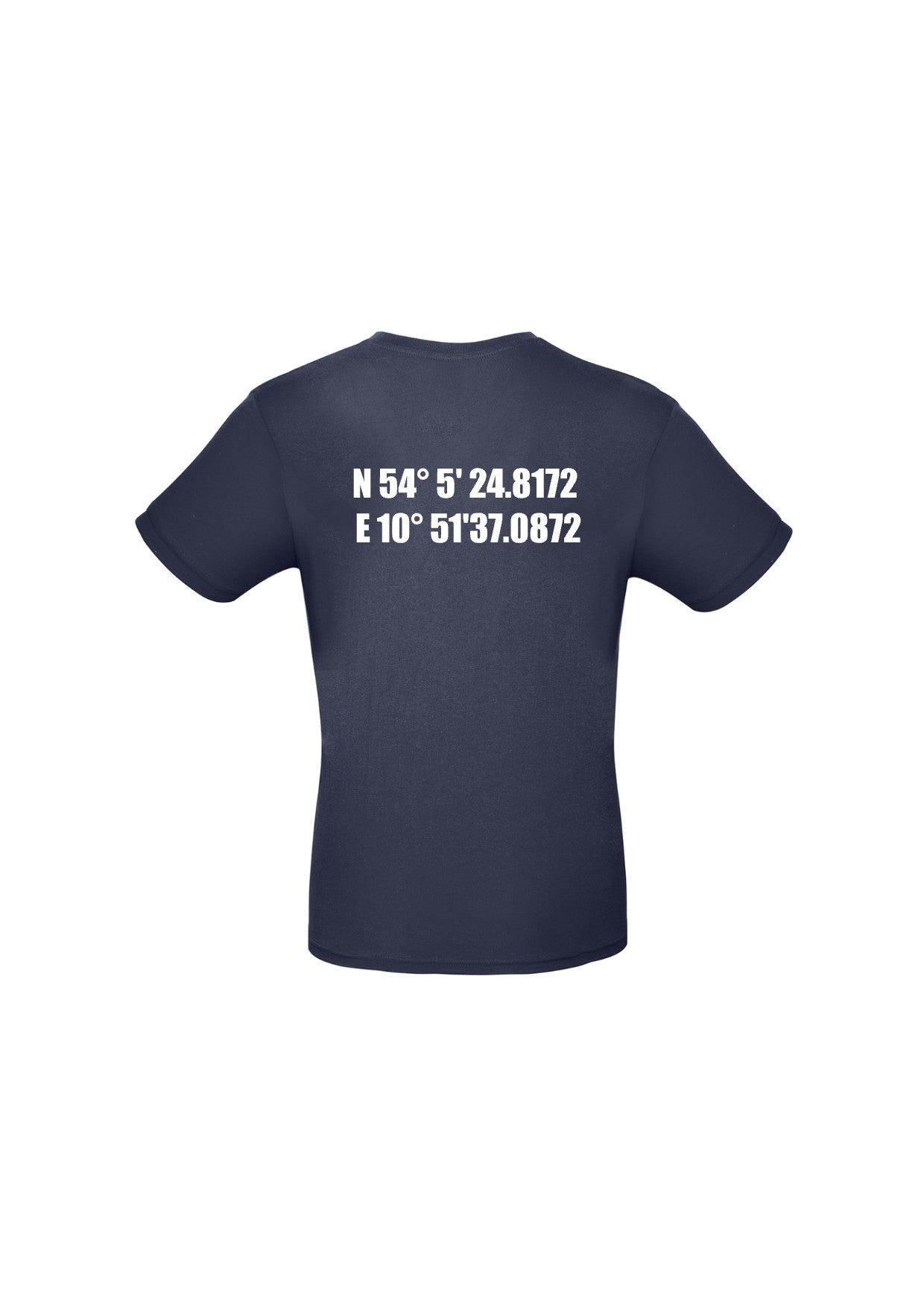 Herren T-Shirt "Koordinaten" Rücken