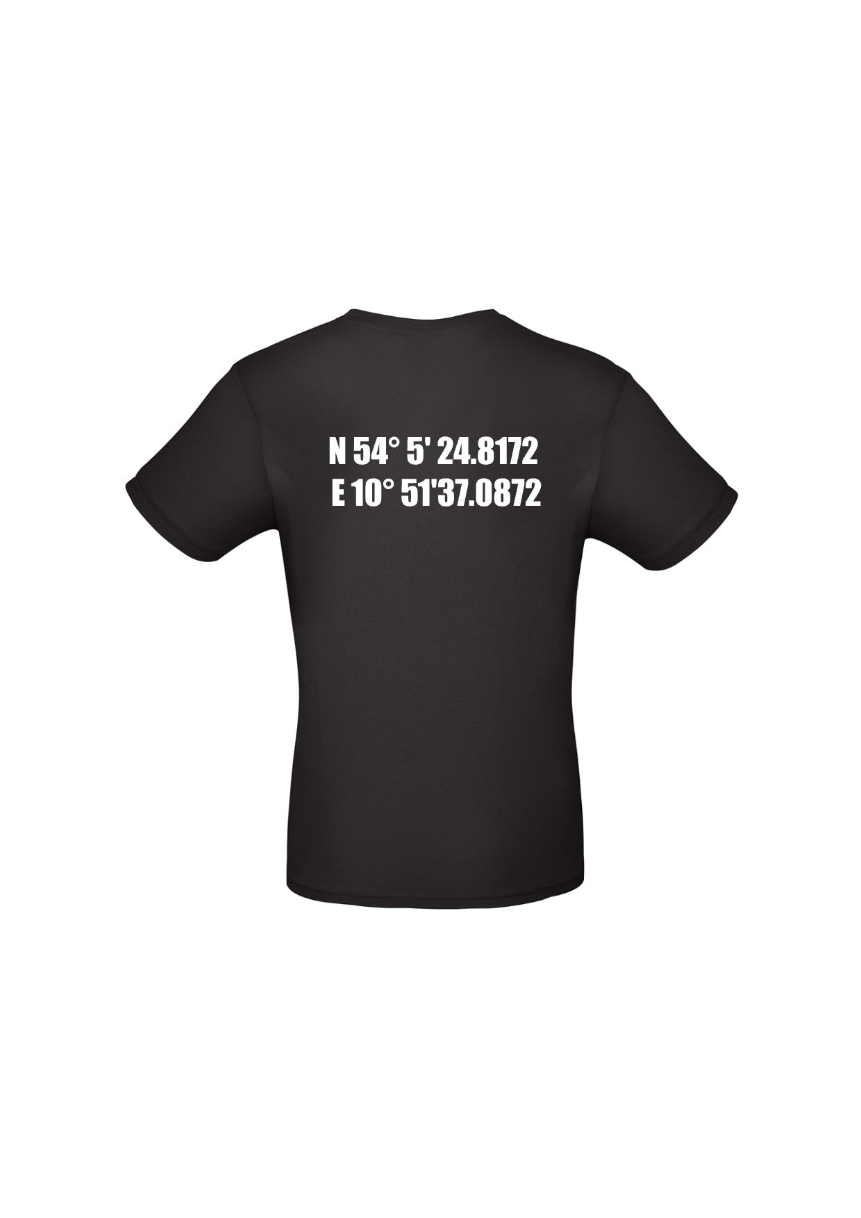Herren T-Shirt "Koordinaten" Rücken