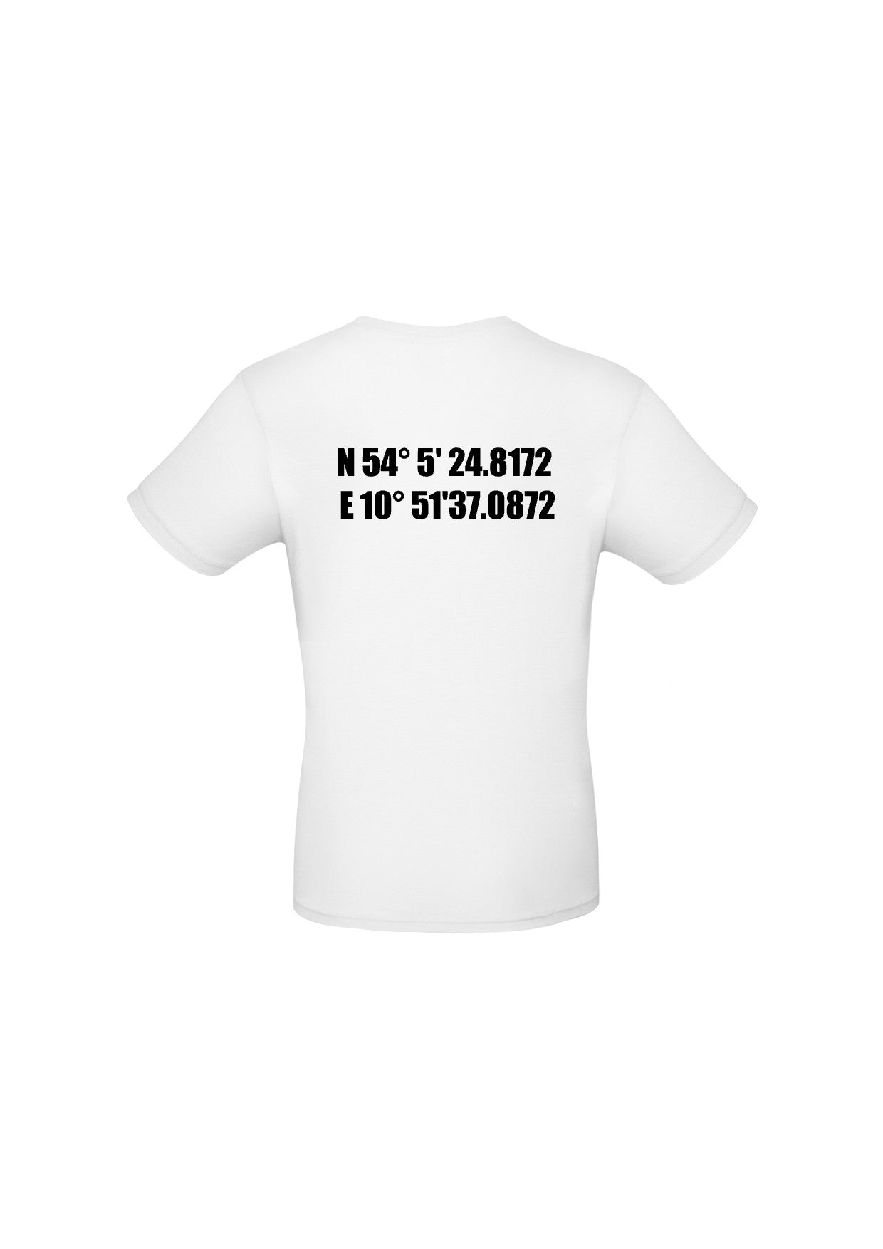 Herren T-Shirt "Koordinaten" Rücken