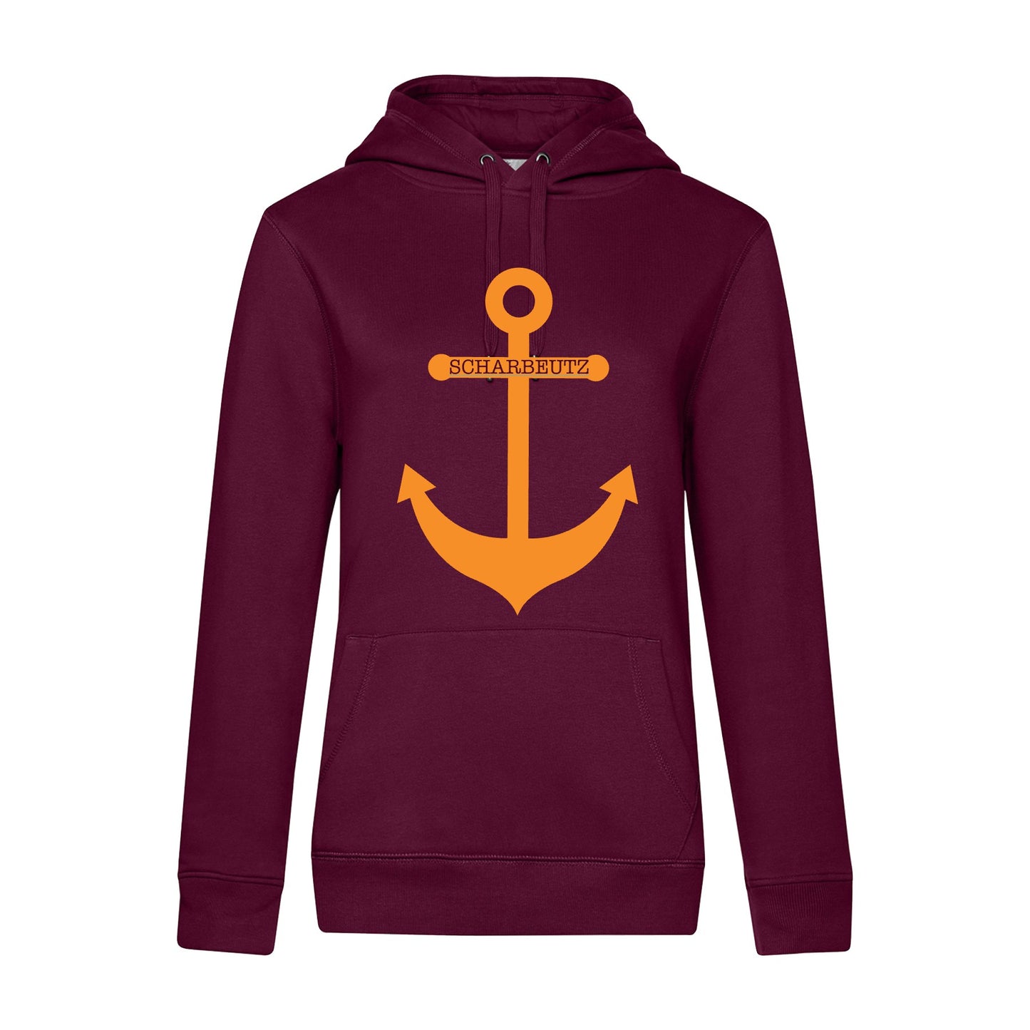 Damen Hoodie "Anker mit Ortsnamen" individuell