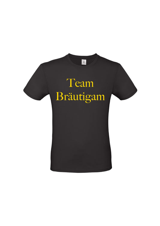 T-Shirt Team Bräutigam schwarz/gold